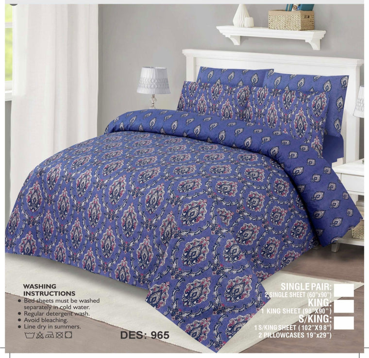 KING-Size Cotton Besdsheet (Export Quality)