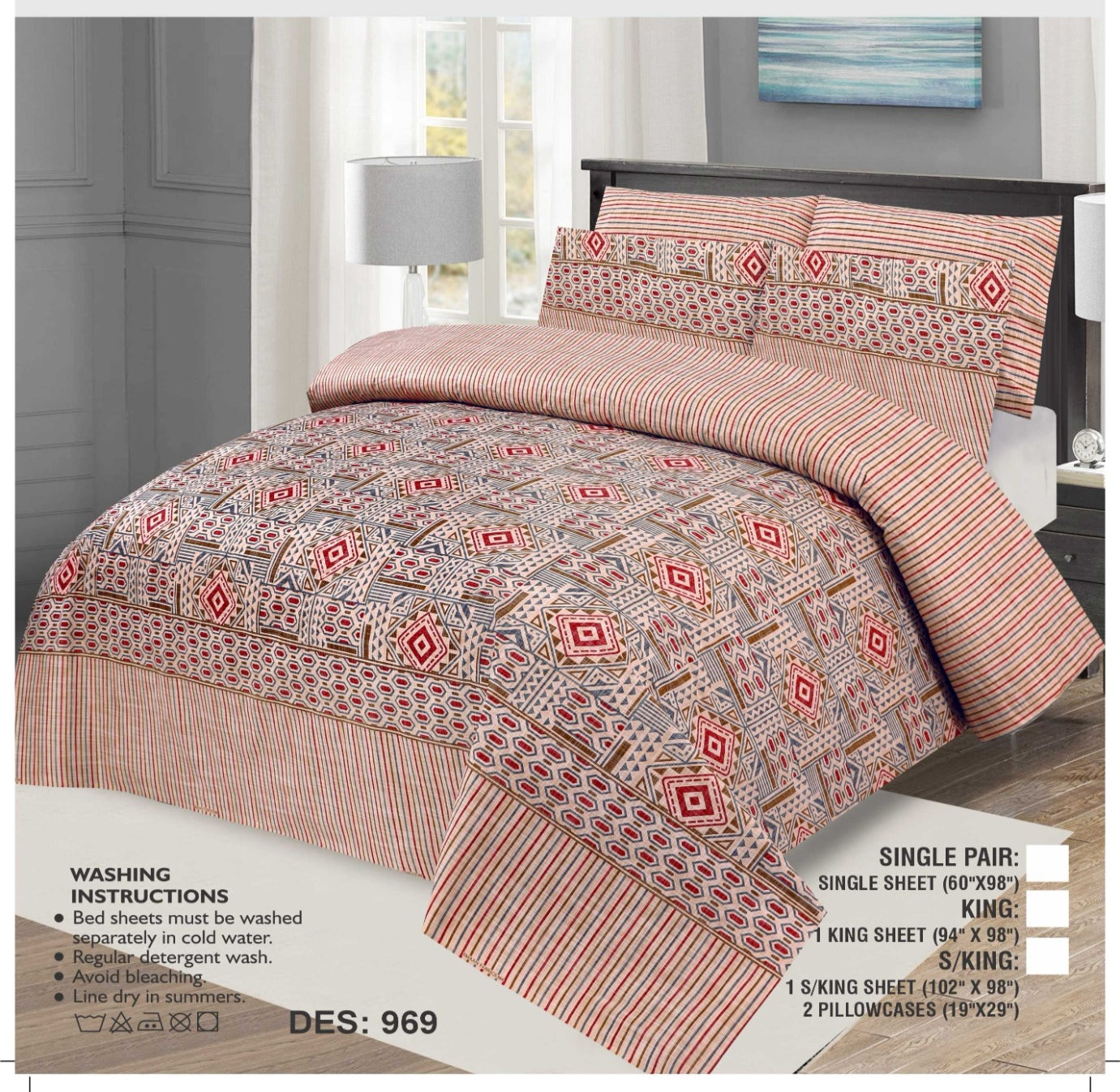 KING-Size Cotton Besdsheet (Export Quality)
