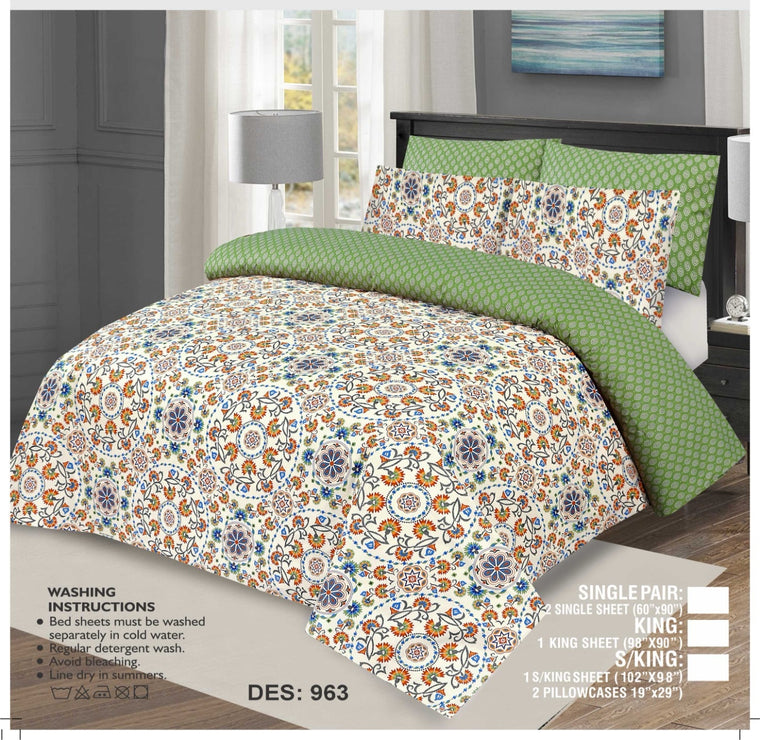 KING-Size Cotton Besdsheet (Export Quality)